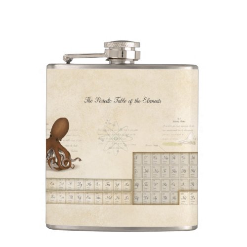 Periodic Table of Elements Steampunk Neo_Victorian Flask