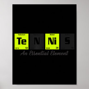 Periodic table of elements Tennis Player gift for Poster