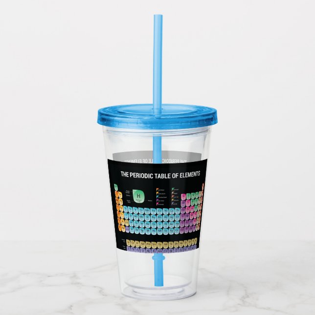 Periodic table of elements throw pillow acrylic tumbler (Front)
