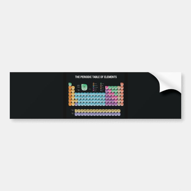 Periodic table of elements throw pillow bumper sticker (Front)