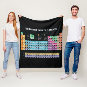 Periodic table of elements throw pillow fleece blanket