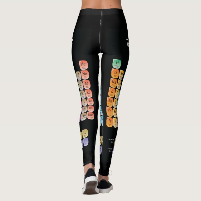 Periodic table of elements throw pillow leggings (Back)