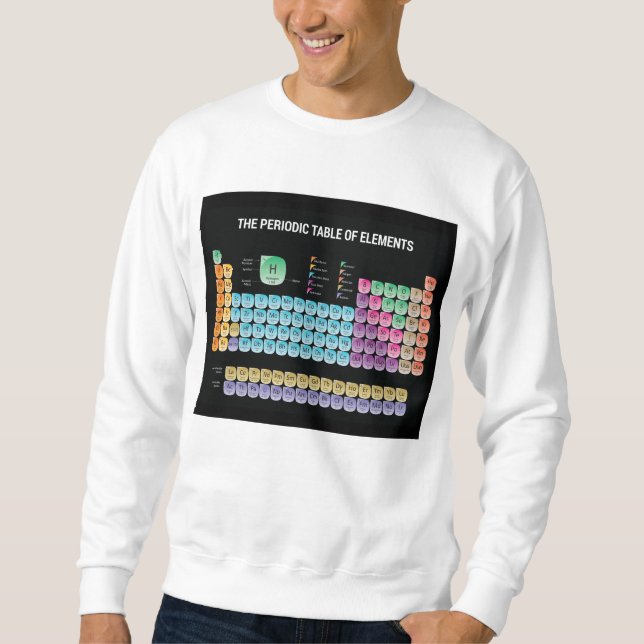 Periodic table of elements throw pillow sweatshirt (Front)
