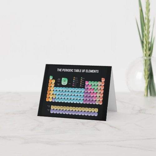 Periodic table of elements throw pillow thank you card