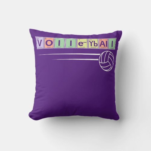 Periodic Table Of Elements Volleyball Sport Throw Pillow