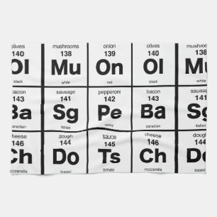 Periodic Table of Pizza Ingredients Towel