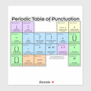 Periodic Table of Punctuation Large Sticker