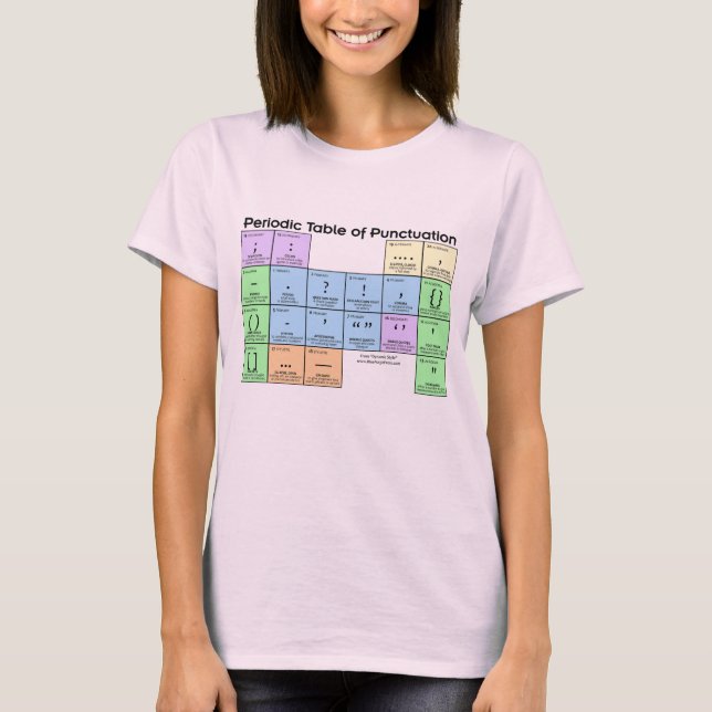 Periodic Table of Punctuation Women's T-shirt (Front)