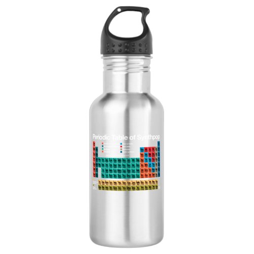 Periodic Table of Synthpop dark background  Stainless Steel Water Bottle