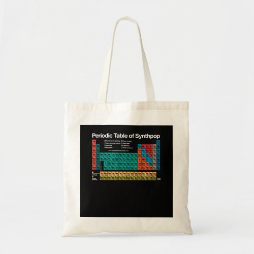 Periodic Table of Synthpop dark background  Tote Bag