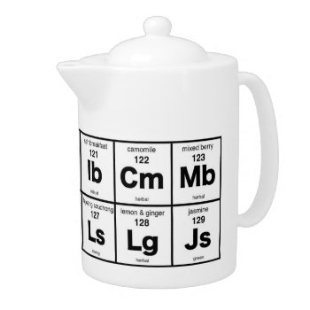 Periodic Table Of Teas Teapot by ThinxShop at Zazzle