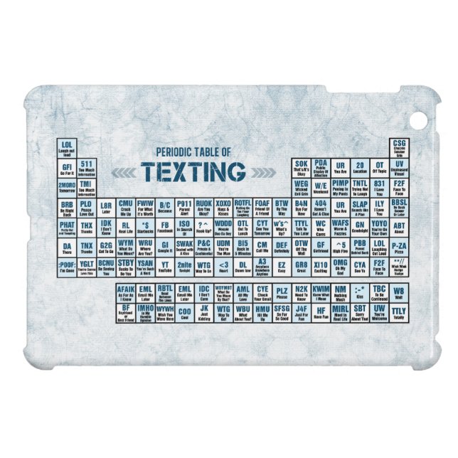 Periodic Table of Texting (Blue) Case For The iPad Mini (Back Horizontal)