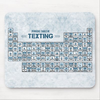 Periodic Table of Texting (Blue) Mouse Pad
