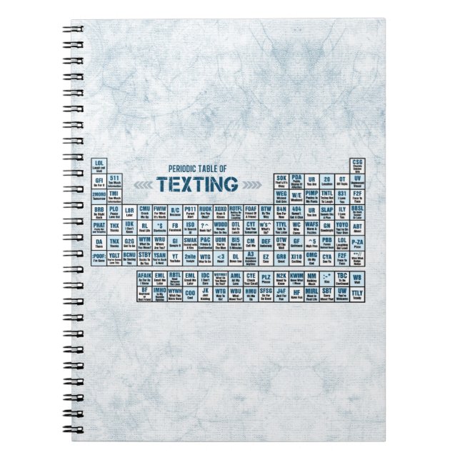 Periodic Table of Texting (Blue) Notebook (Front)