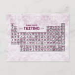 Periodic Table Of Texting (pink) Postcard at Zazzle
