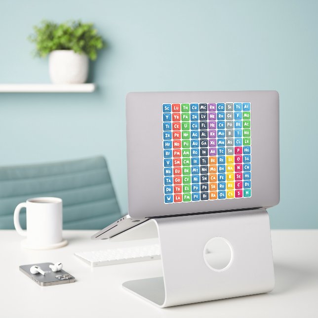 Periodic Table of the Elements 3 Sticker (Laptop On Desk)