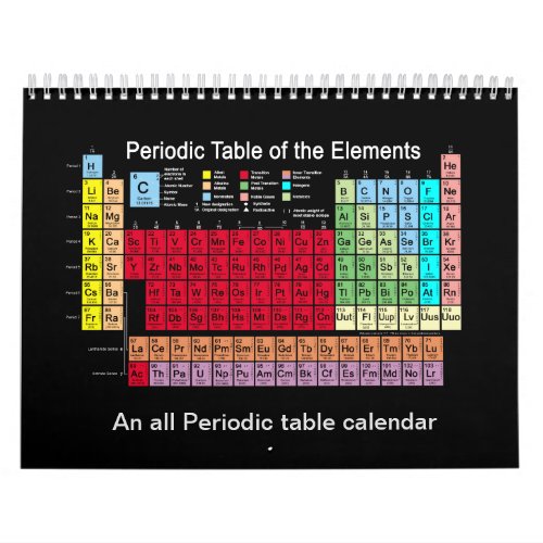 Periodic Table of the Elements Calendar