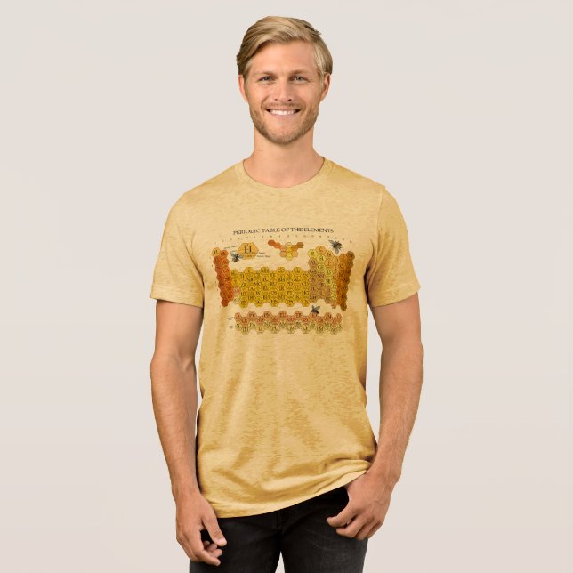 Periodic Table Of The Elements Honeycomb With Bees Tri-Blend Shirt (Front Full)