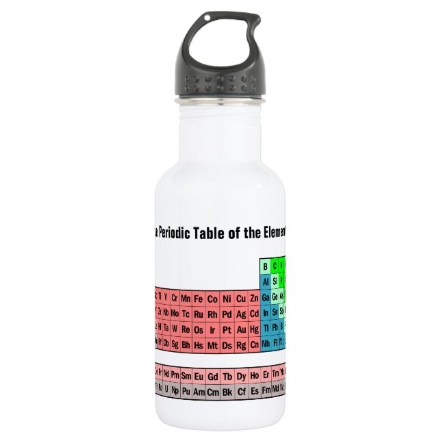 Periodic Table of the Elements Stainless Steel Water Bottle (Front)