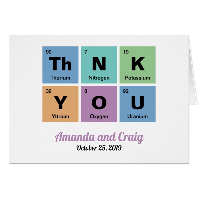 Periodic Table of the Elements Wedding Cards (Front Horizontal)