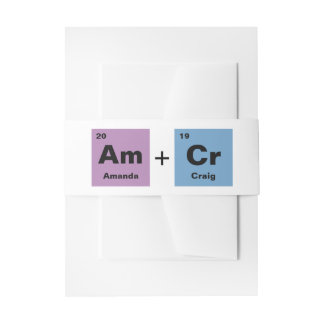 Periodic Table of the Elements Wedding Invitation Belly Band