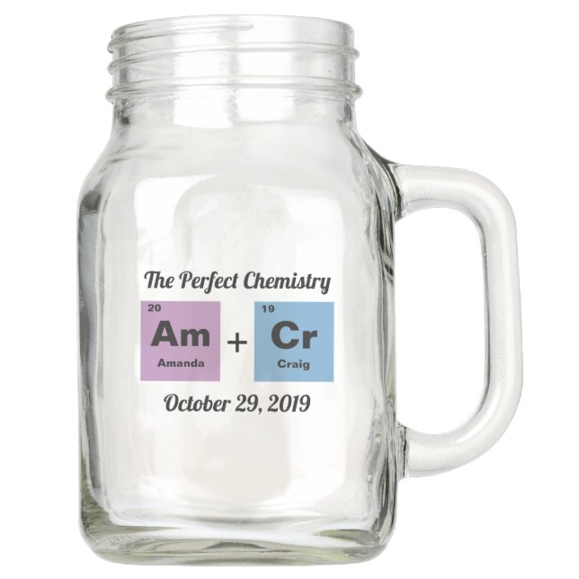 Periodic Table of the Elements Wedding Mason Jar (Front)