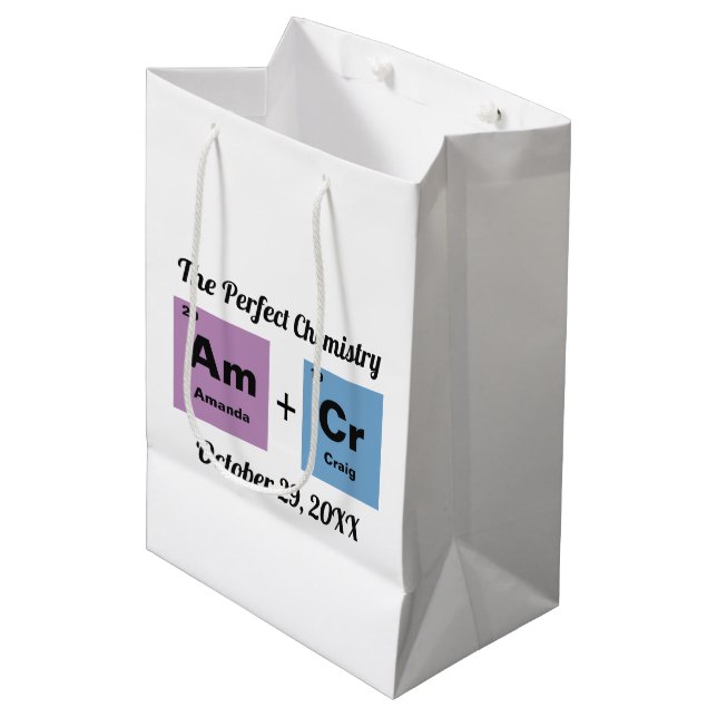 Periodic Table of the Elements Wedding Medium Gift Bag (Front Angled)