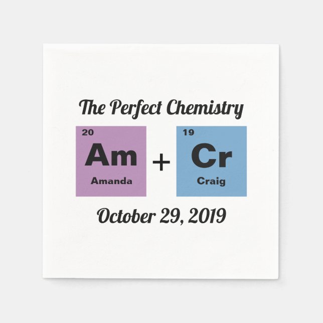 Periodic Table of the Elements Wedding Napkins (Front)