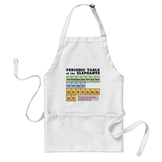 Periodic Table of the Elephants Adult Apron (Front)