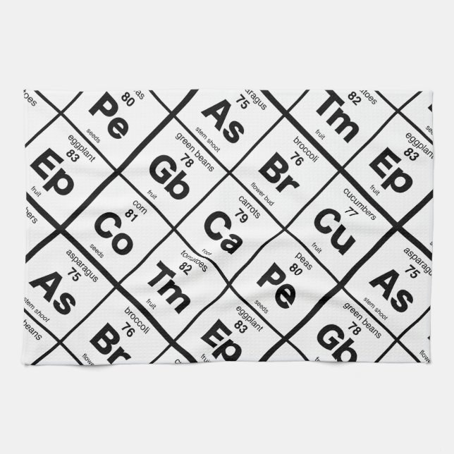Periodic Table of Vegetables Kitchen Towel (Horizontal)