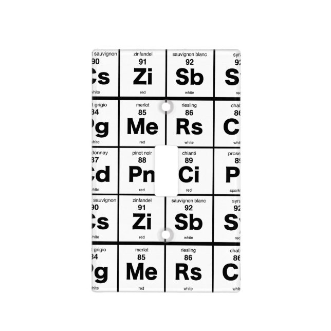 Periodic Table of Wine Light Switch Cover (Front)