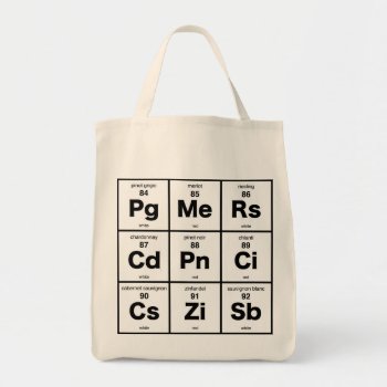 Periodic Table Of Wines Tote Bag by ThinxShop at Zazzle