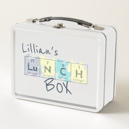 Periodic Table Science Kid Name Crayon LuNCH Metal Lunch Box