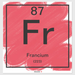 Periodic Table Sticker - Francium