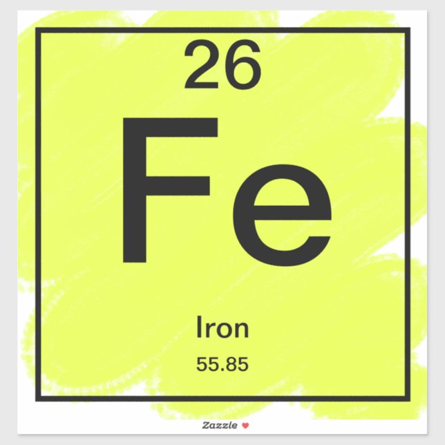 Periodic Table Sticker - Iron (Sheet)