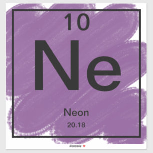 Periodic Table Sticker - Neon