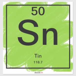Periodic Table Sticker - Tin