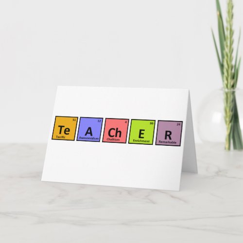 Periodic Table Teacher Appreciation Card