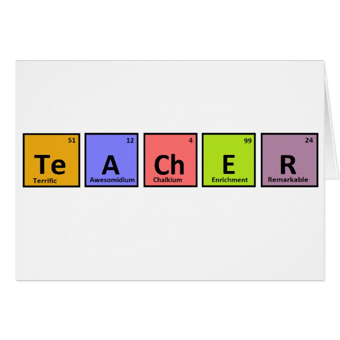 Periodic Table Teacher Appreciation Card