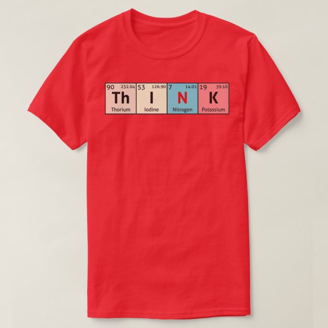 Periodic Table Think  T-Shirt (Design Front)