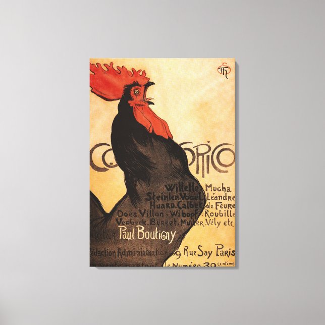 Periodical Cocorico Rooster Promotional Poster Canvas Print (Front)