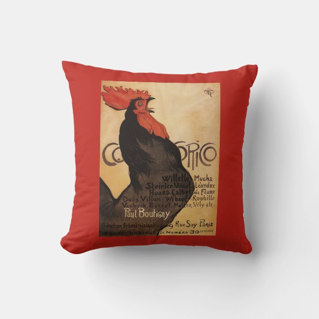 Periodical Cocorico Rooster Promotional Poster Throw Pillow (Front)