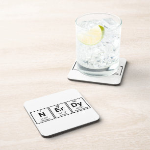 Periodically Nerdy Element Symbols Beverage Coaster