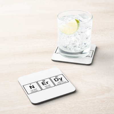 Periodically Nerdy Element Symbols Beverage Coaster