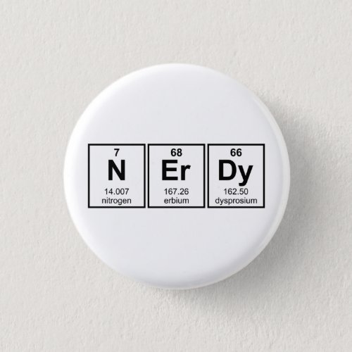 Periodically Nerdy Element Symbols Pinback Button