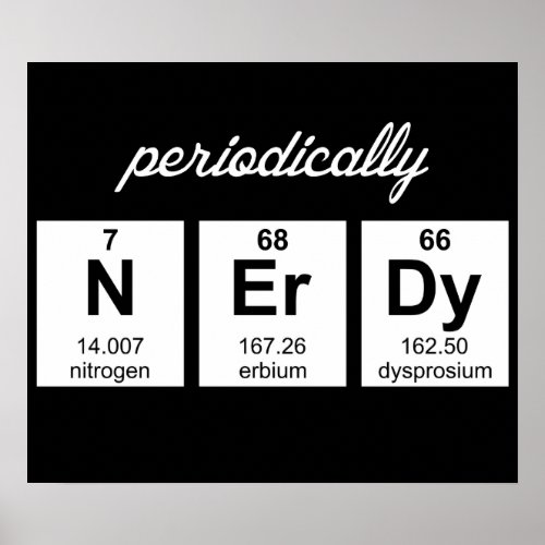 Periodically Nerdy Element Symbols Poster