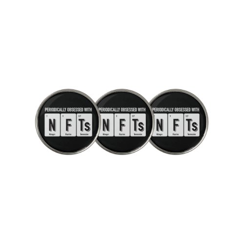 Periodically Obsessed with NFTs _ for dark colors Golf Ball Marker