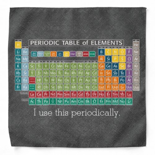 Periodically Periodic Table of Elements Chalkboard Bandana