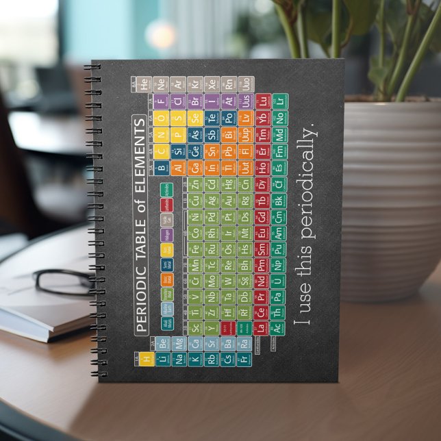 Periodically Periodic Table of Elements Chalkboard Notebook (Personalized notebook with Periodic Table of Elements - can customize completely)