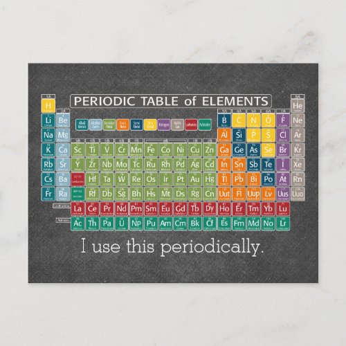 Periodically Periodic Table of Elements Chalkboard Postcard